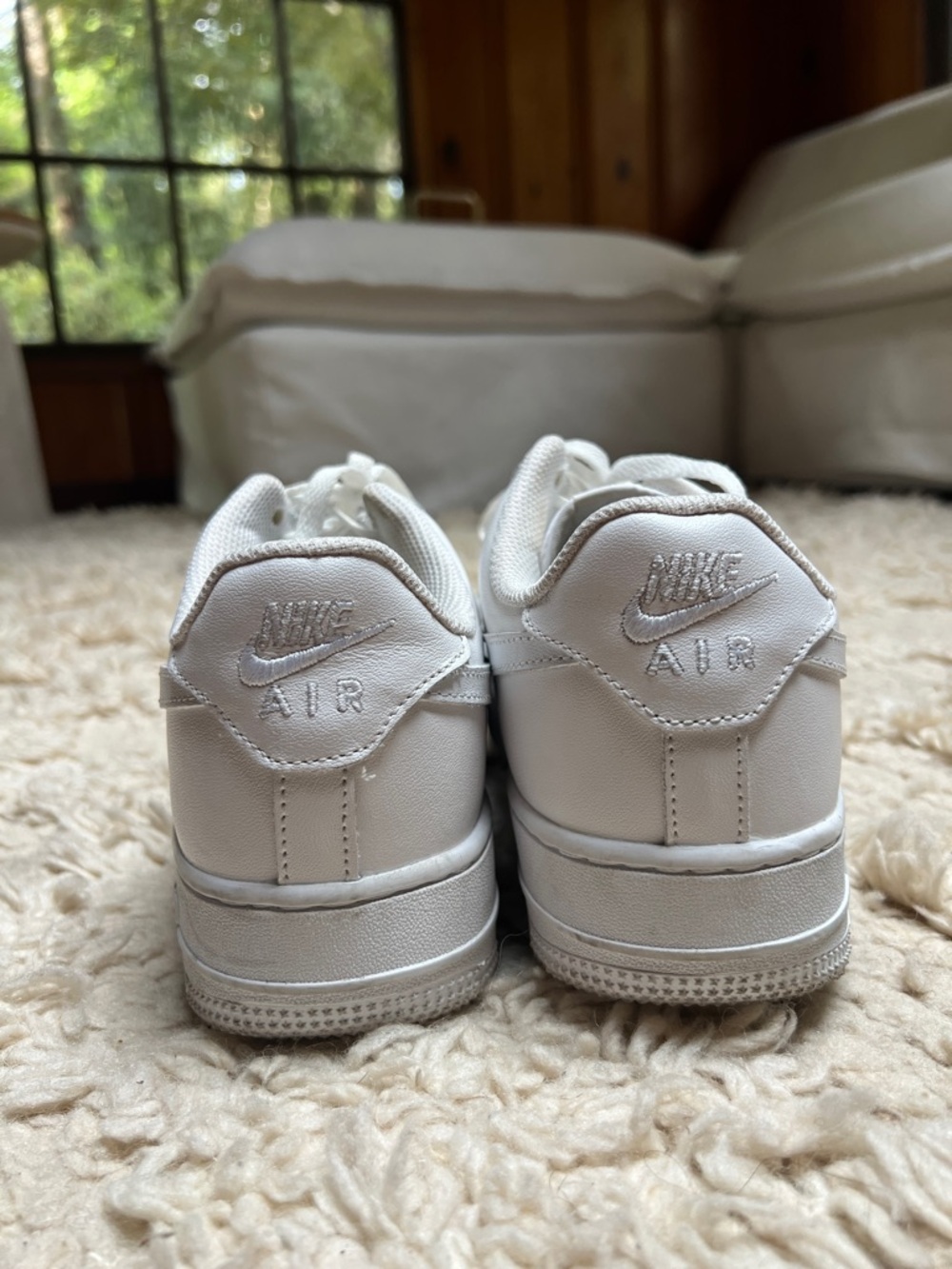 White Leather Low-Top Sneakers